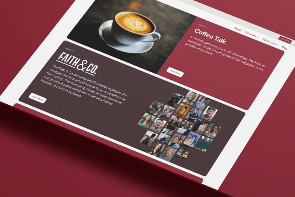 Center for Faithful Business web redesign project by Dayspring Partners