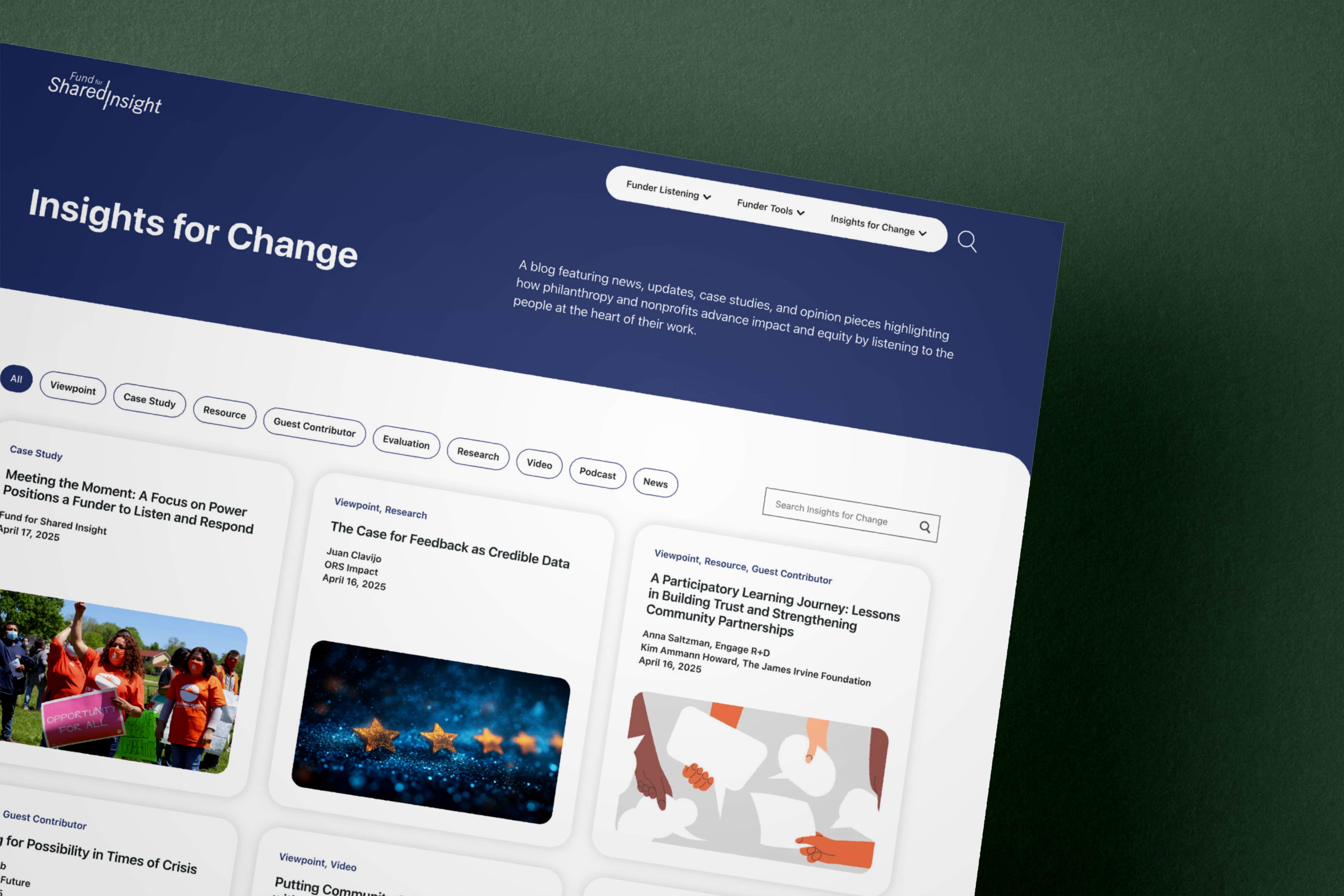Fund for Shared Insights blog CMS