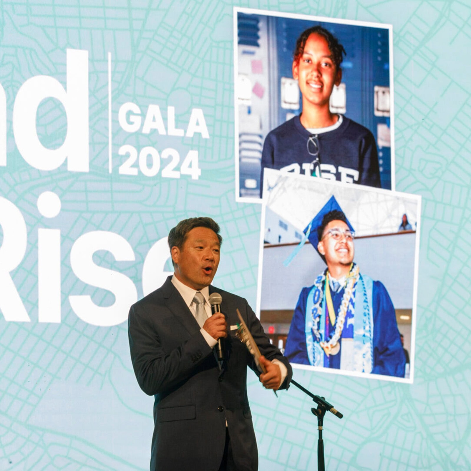 Dayspring Partners supporting Rise University Prep Gala with graphics created specifically for their 2024 Gala