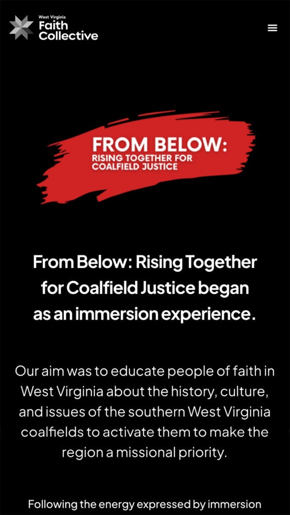 West Virginia Faith Collective From Below mobile