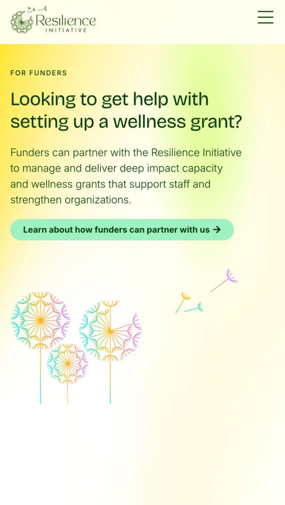 Resilience Initiative mobile responsive design