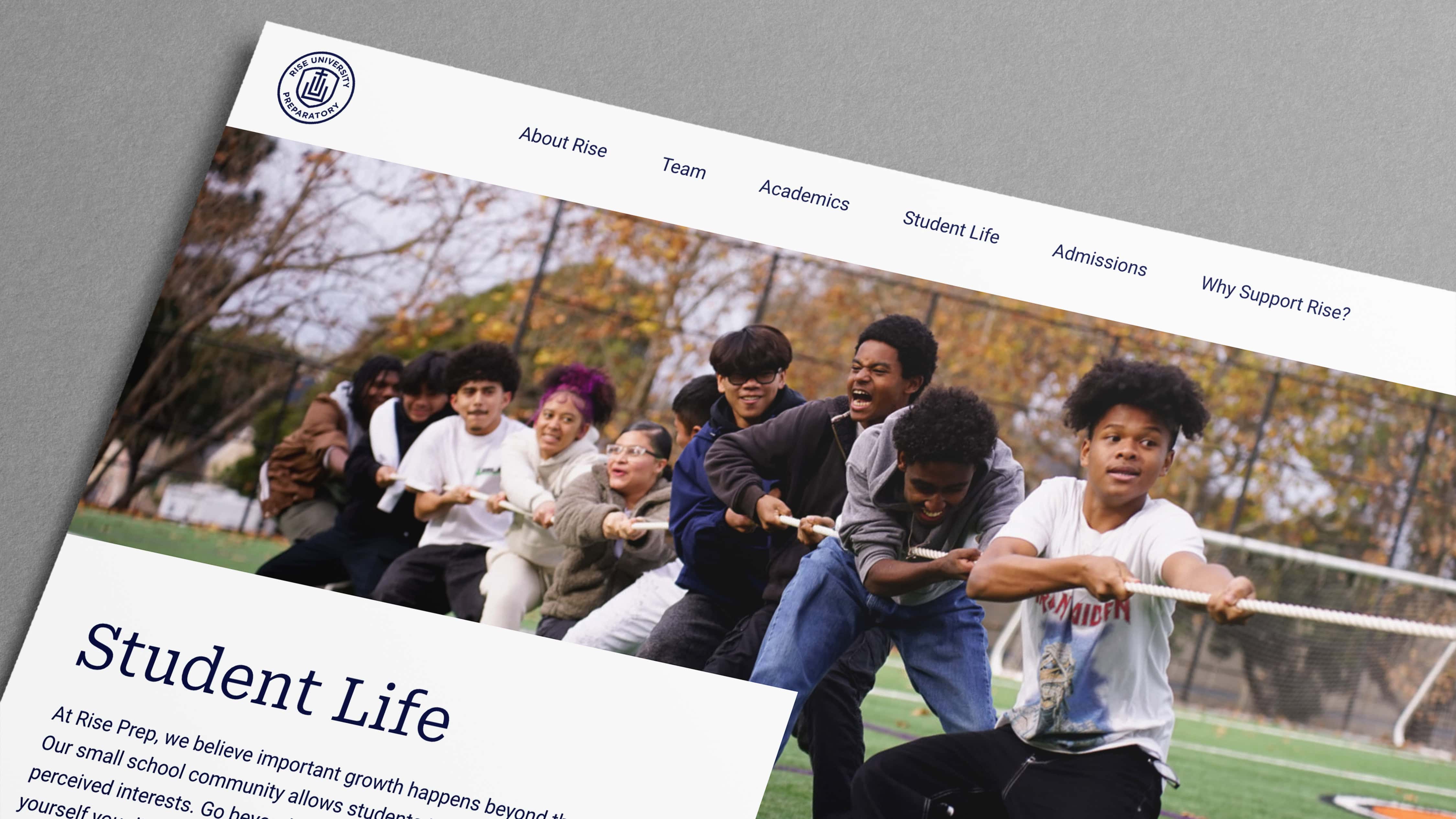 Dayspring Partners redesigned website for Rise Prep in San Francisco Bayview neighborhood