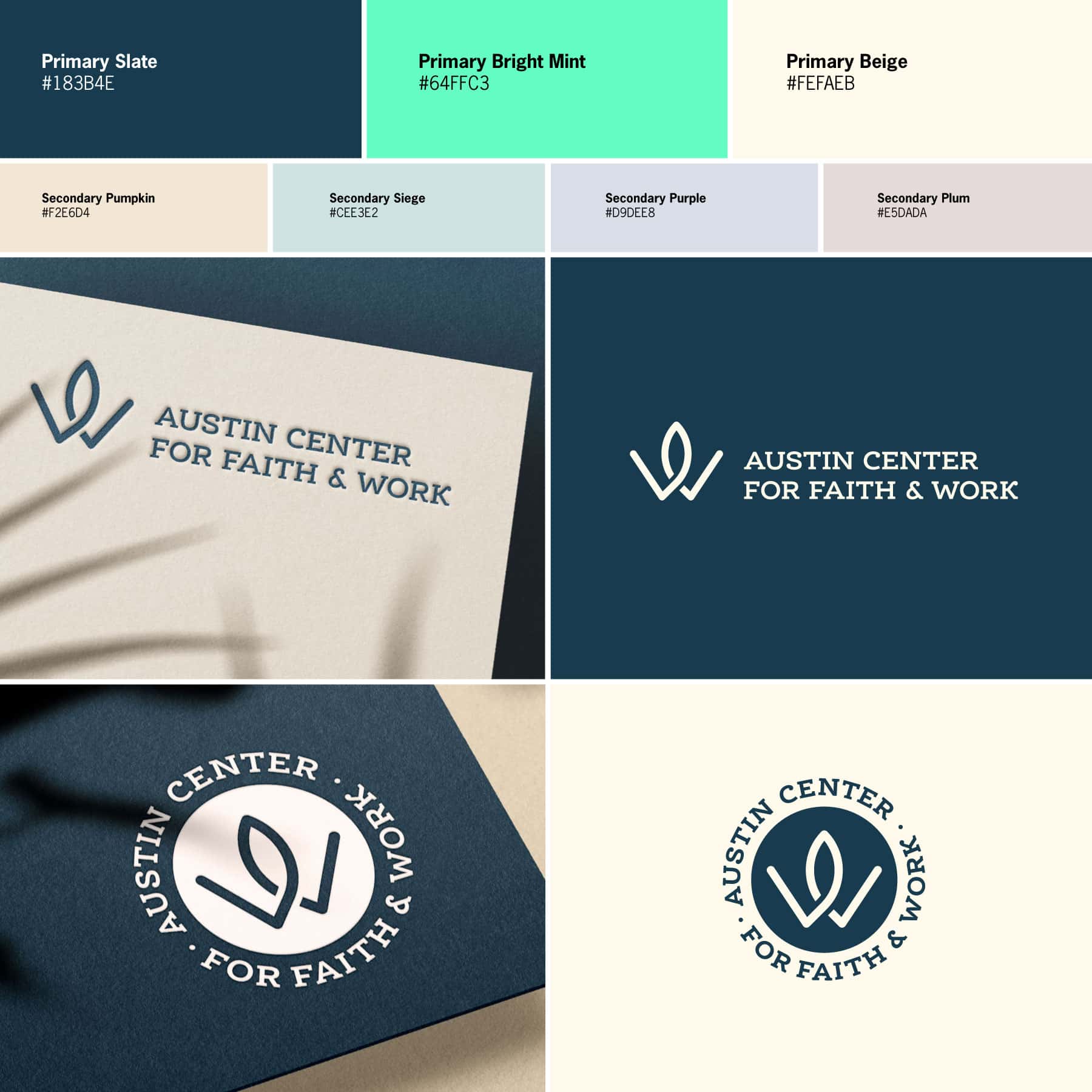 Austin Center for Faith and Work logos and colors