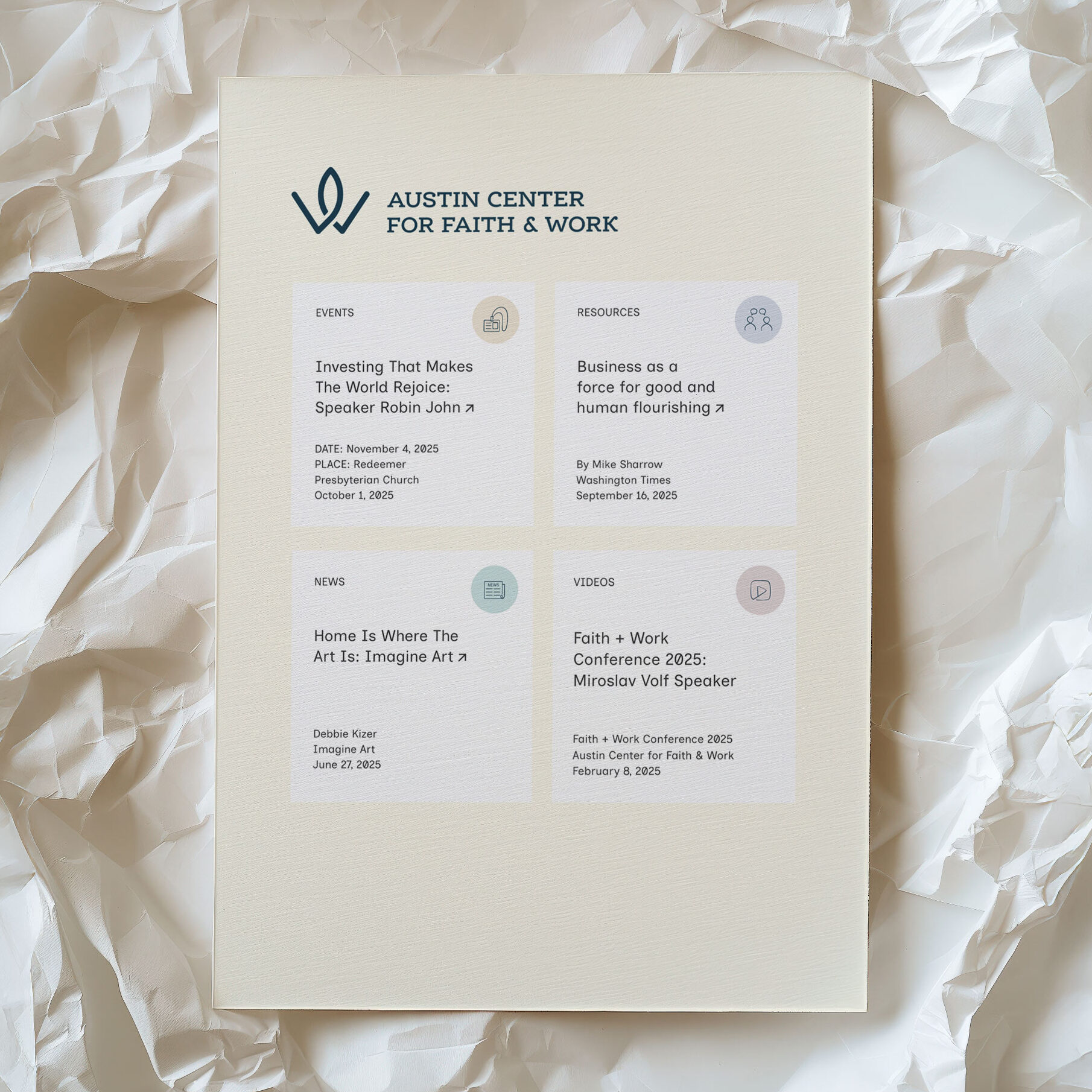 Austin Center for Faith and Work icon system